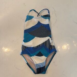 Tea Collection Blue and White One Piece Swimsuit